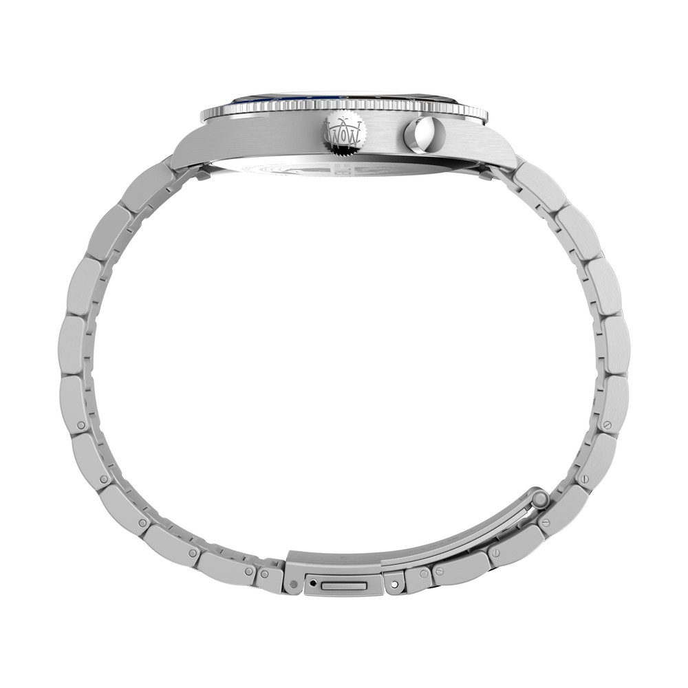 Timex メンズ Waterbury トラディショナル GMT 39mm ウォッチ - ステンレススチールブレスレット ブラックダイヤル ステンレススチールケース