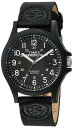 Timex メンズ TW4B08100 Expedition Acadia ブラックレザー/ナイロンストラップ腕時計