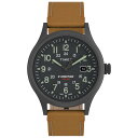 Timex メンズ Expedition Scout Solar 40mm 腕時計 ガンメタルケース グレーダイアル タン本革ストラップ