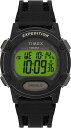 Timex メンズ Expedition CAT 41mm 腕時計 - ブラックストラップ デジタルダイアル ブラックケース