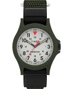 Timex メンズ Expedition Acadia 40mm 腕時計 - ブラックFastwrap クリームダイアル グリーンケース