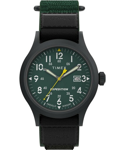 Timex メンズ Expedition Scout 40mm 腕時計 グリーンFastwrap グリーンダイアル IPブラックケース Timex メンズ Expedition Scout 40mm 腕時計 グリーンFastwrap グリーンダイアル IPブラックケース