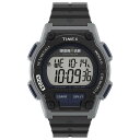 Timex メンズ Ironman Triathlon Endure 30 Shock 42mm 腕時計 ブラック&シルバートーンケース ブラックレジンストラッ...