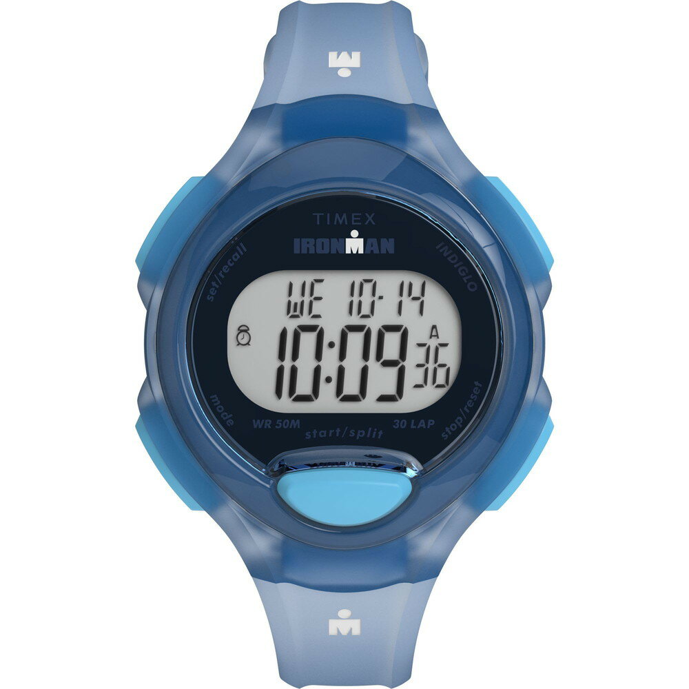 Timex レディース Ironman Essential 34mm 腕時計 - ブルーストラップ デジタルダイアル ブルーケース