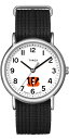 Timex ユニセックス Weekender 38mm 腕時計 - Cincinnati Bengals スリップスルーシングルレイヤーストラップ