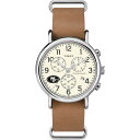 Timex メンズ NFL Weekender Chrono 40mm 腕時計 - San Francisco 49ers タン本革スリップスルーストラップ