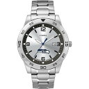 Timex Tribute メンズ NFL Citation 42mm 腕時計 Seattle Seahawks ステンレススチールエクスパンションバンド