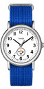 Timex ユニセックス Weekender 38mm 腕時計 - Pittsburgh Steelers スリップスルーシングルレイヤーストラップ