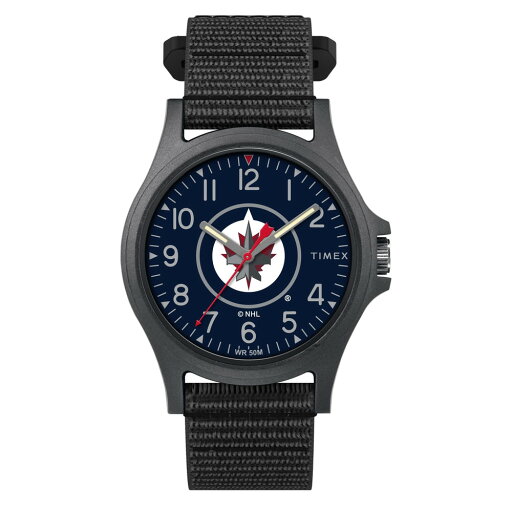 Timex メンズ NHL Pride 40mm 腕時計 - Winnipeg Jets ブラックFastWrapストラップ Timex メンズ NHL Pride 40mm 腕時計 - Winnipeg Jets ブラックFastWrapストラップ