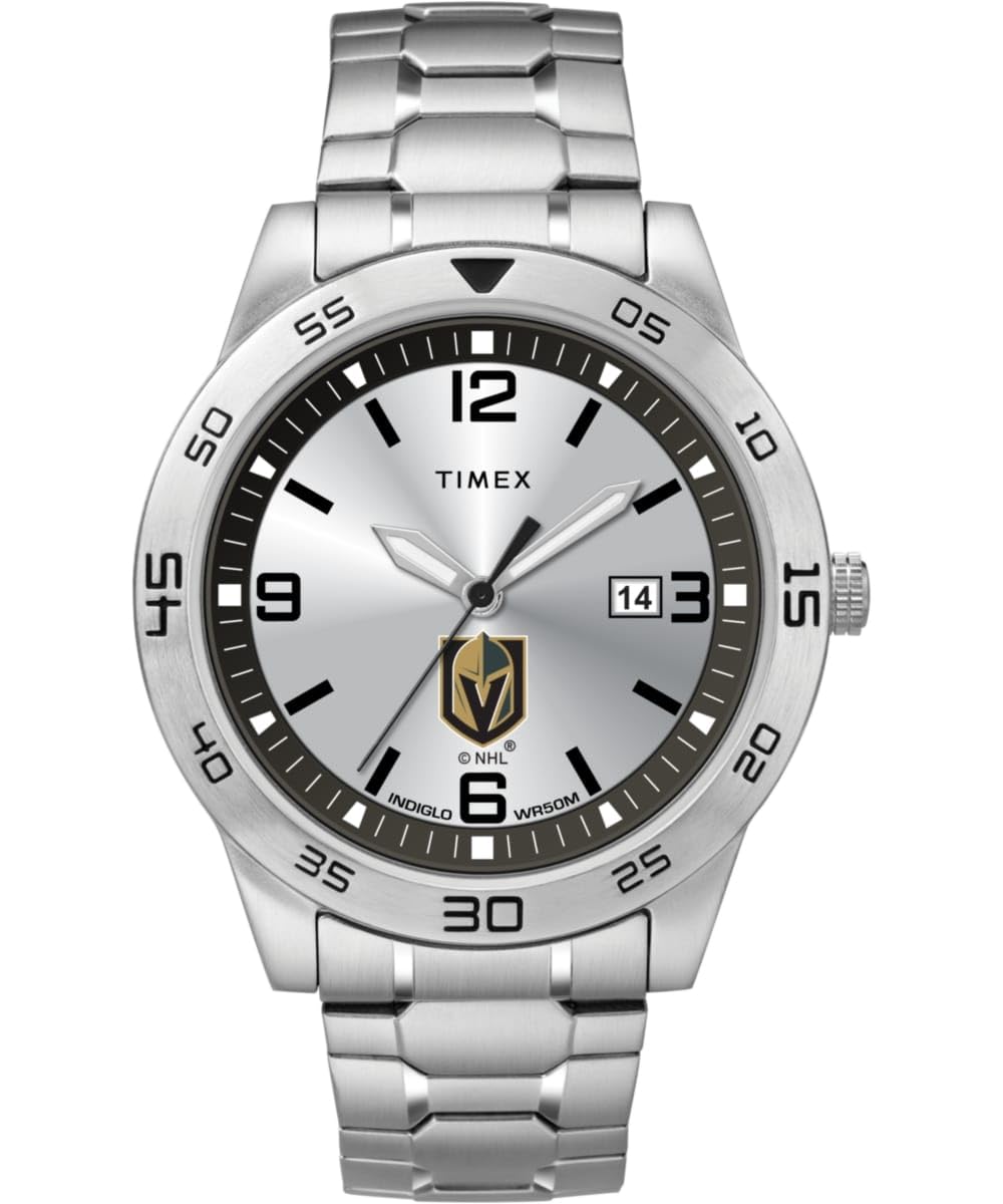 Timex Tribute メンズ NHL Citation 42mm 腕時計 - Vegas Golden Knights ステンレススチールエクスパンションバンド