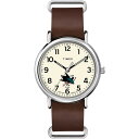 Timex メンズ NHL Weekender 40mm 腕時計 San Jose Sharks ブラウン本革スリップスルーストラップ
