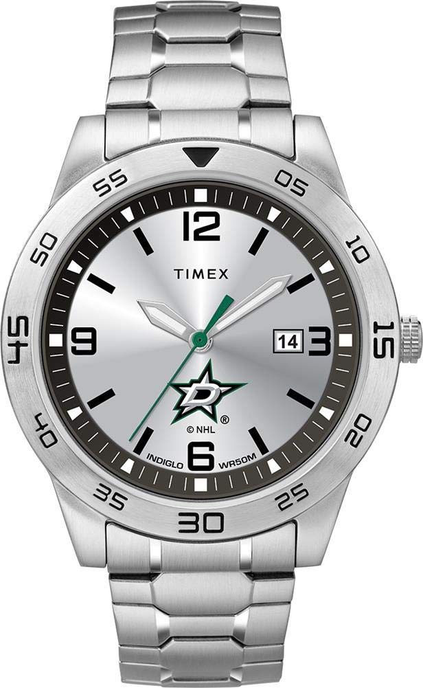 Timex Tribute メンズ NHL Citation 42mm 腕時計 - Dallas Stars ステンレススチールエクスパンションバンド