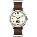Timex Tribute メンズ Collegiate Weekender 40mm クォーツ レザーストラップ ブラウン 20 カジュアルウォッチ (モデル: TWZUFLSMUYZ) Florida State Seminoles(2)