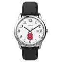 Timex Tribute メンズ Collegiate Easy Reader 38mm 腕時計 - North Carolina State Wolfpack ブラックレザーストラップ
