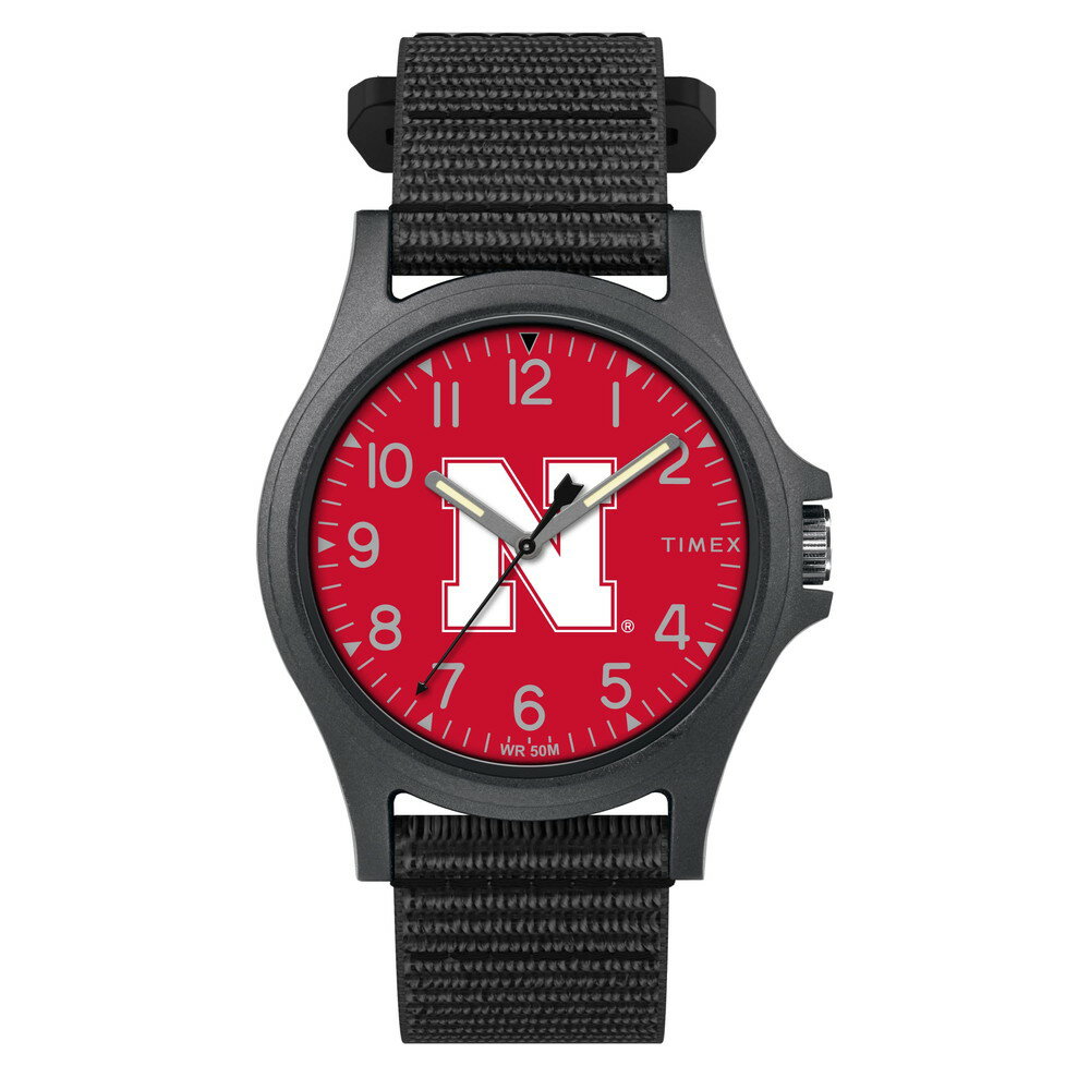 Timex メンズ Collegiate Pride 40mm 腕時計 Nebraska Cornhuskers ブラックFastWrapストラップ