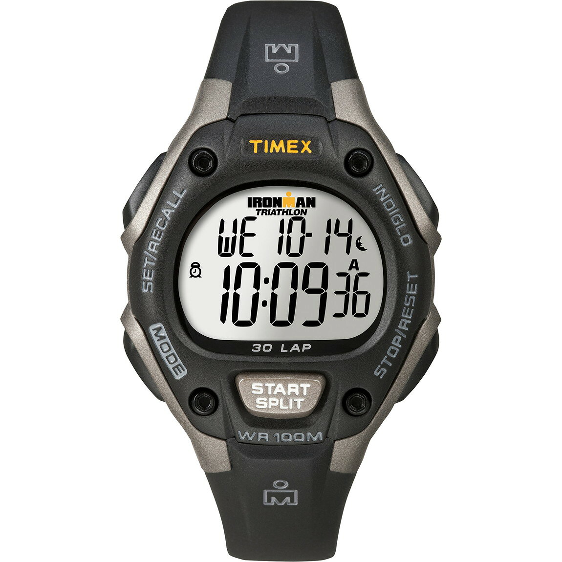 Timex ユニセックス T5E961 Ironman Classic 30 Mid Size ブラック グレー レジンストラップ 腕時計