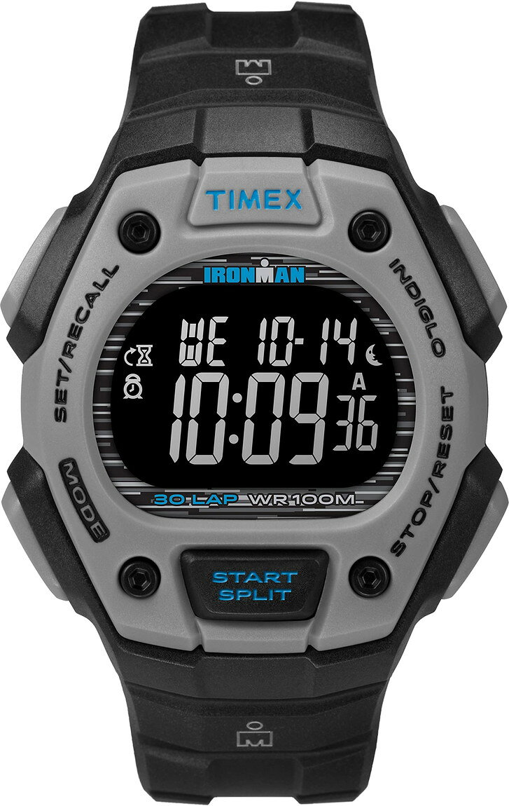 Timex メンズ Ironman Triathlon Classic 30 38mm 腕時計 ブラック グレー ケース ネガティブディスプ..