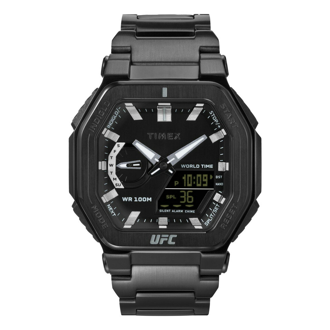Timex UFC メンズ Colossus 45mm 腕時計 ブラッ...(2.0)
