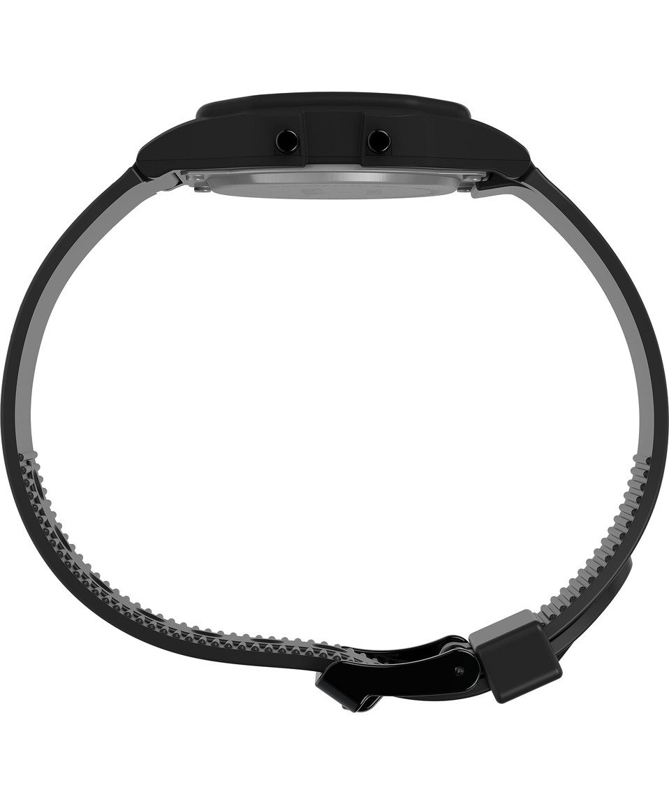 Timex ユニセックス Keith Haring T80 34mm 腕時計 ブラックストラップ デジタルダイアル ブラックケース