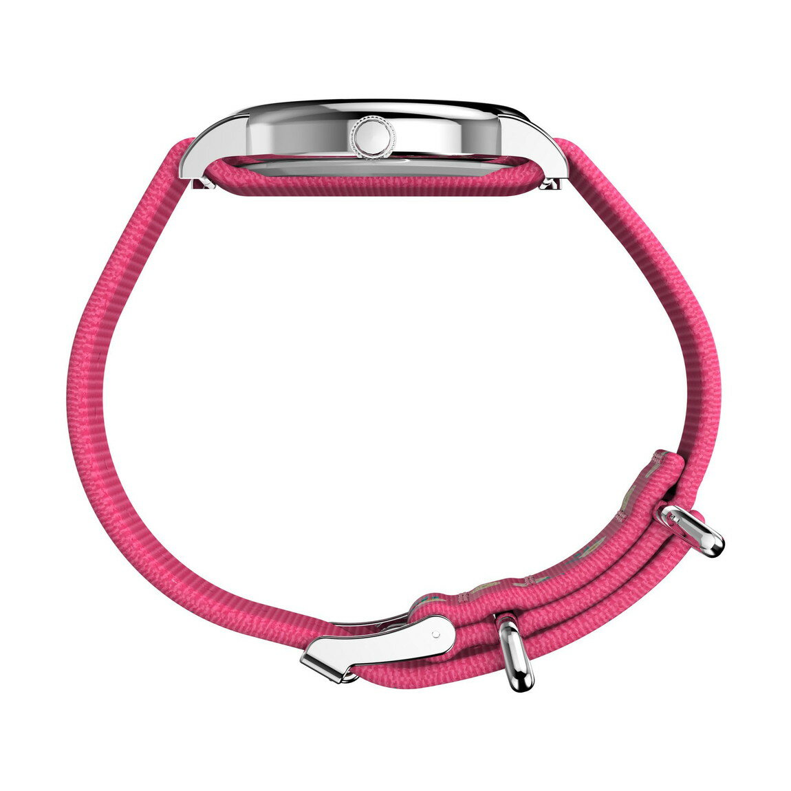 Timex レディース Peanuts Weekender Floral 38mm 腕時計 ピンクストラップ ホワイトダイアル シルバートーンケース