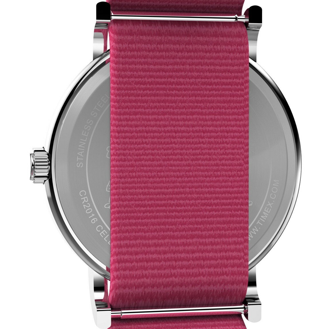 Timex レディース Peanuts Weekender Floral 38mm 腕時計 ピンクストラップ ホワイトダイアル シルバートーンケース