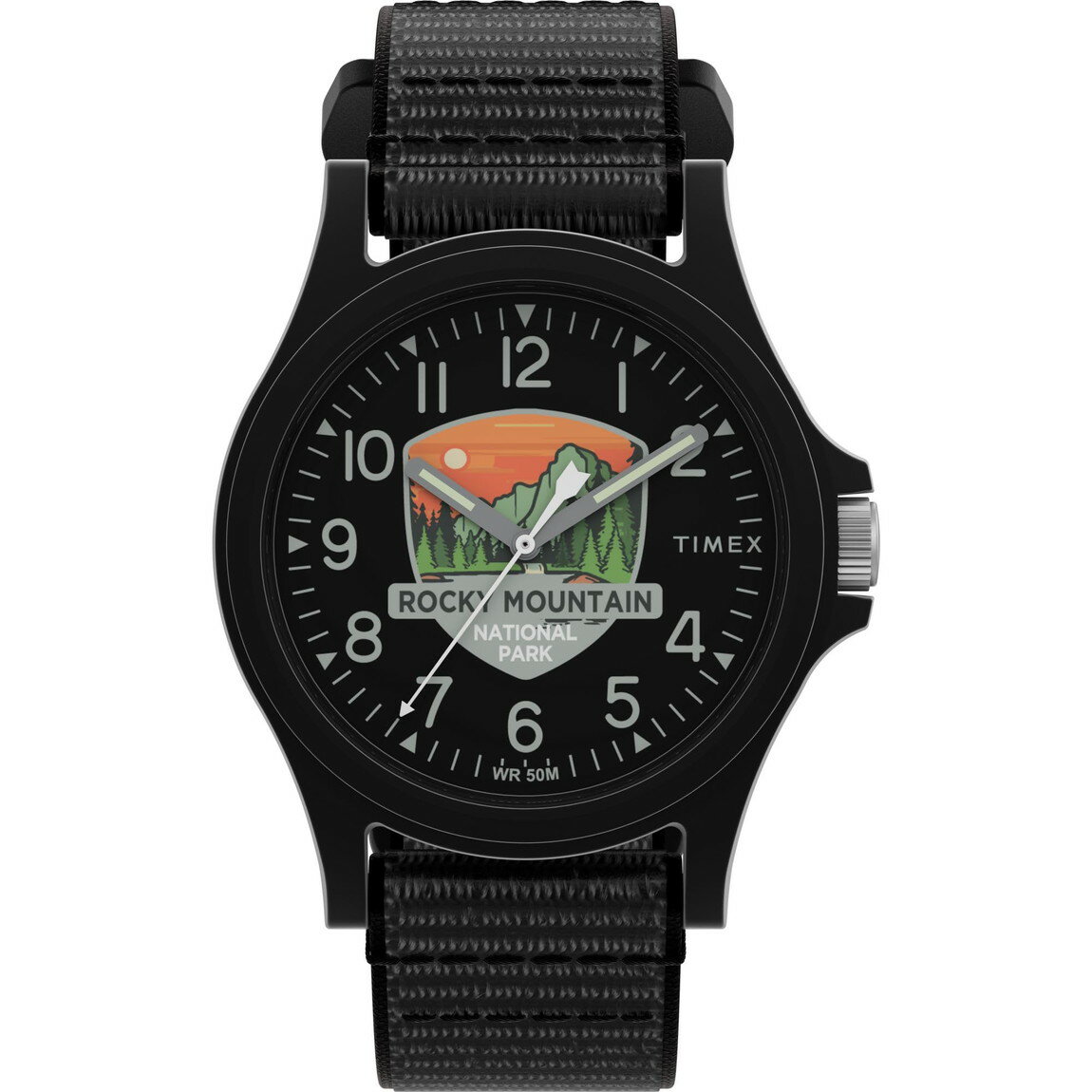 Timex ユニセックス Rocky Mountain National Park 40mm 腕時計 ブラック Fastwrap ブラックダイアル ケース