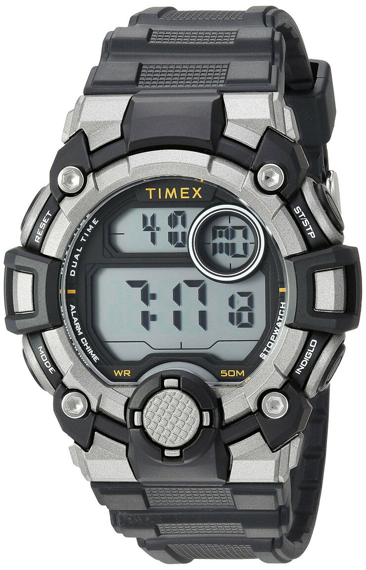 Timex メンズ TW5M27700 DGTL A Game 50mm ブラック グレー オレンジ レジンストラップ 腕時計