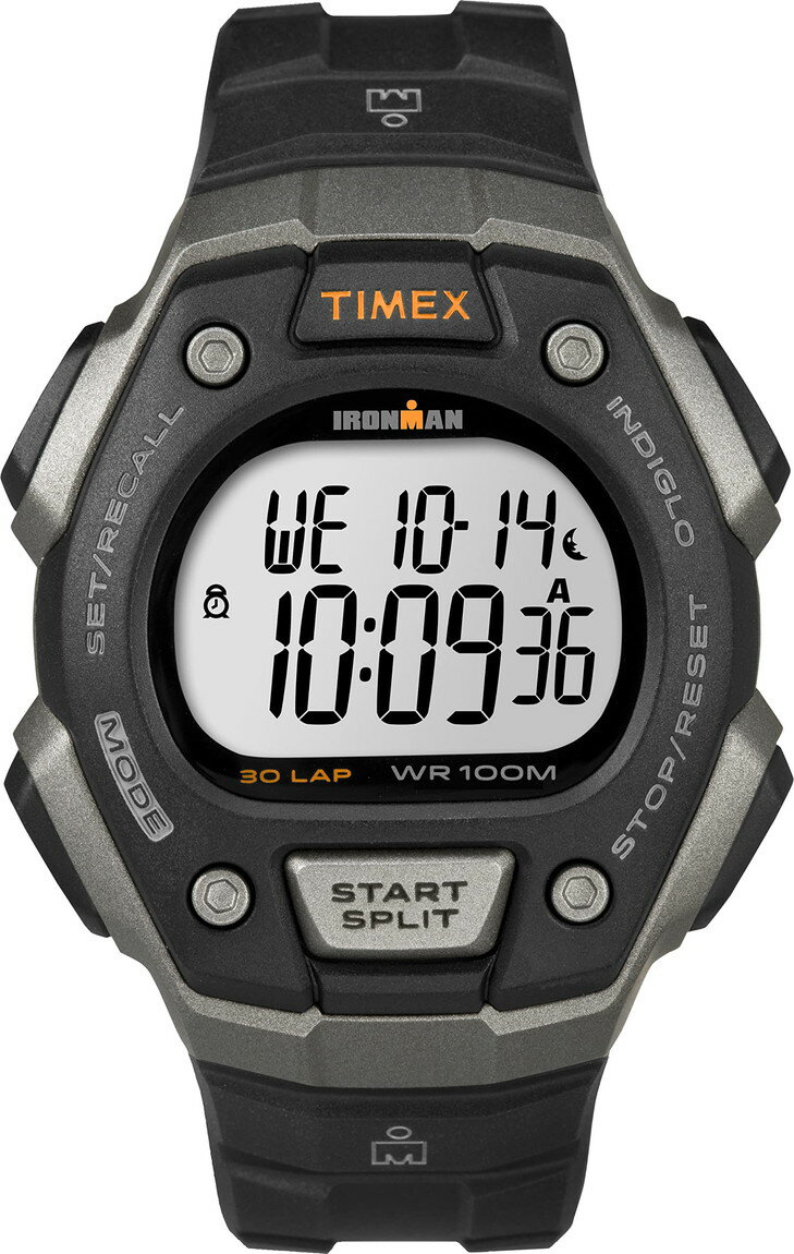 Timex メンズ Ironman Triathlon Classic 30 38mm 腕時計 グレー ブラック ケース ブラック レジンスト..