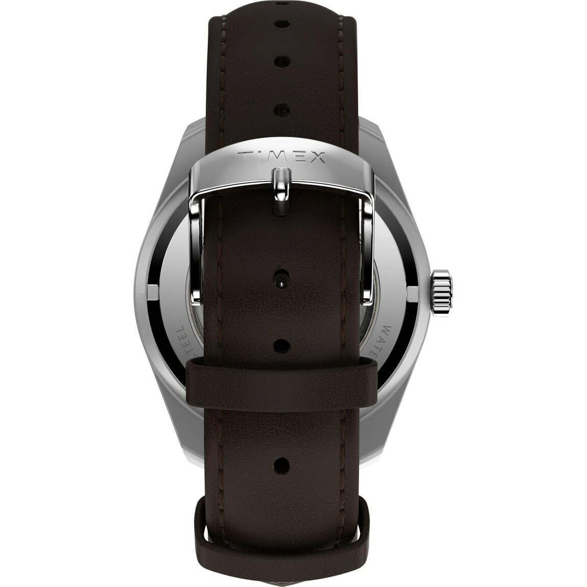 Timex メンズ Waterbury Traditional Diver 40mm 腕時計 ブラウンストラップ グリーンダイアル ステンレススチールケース