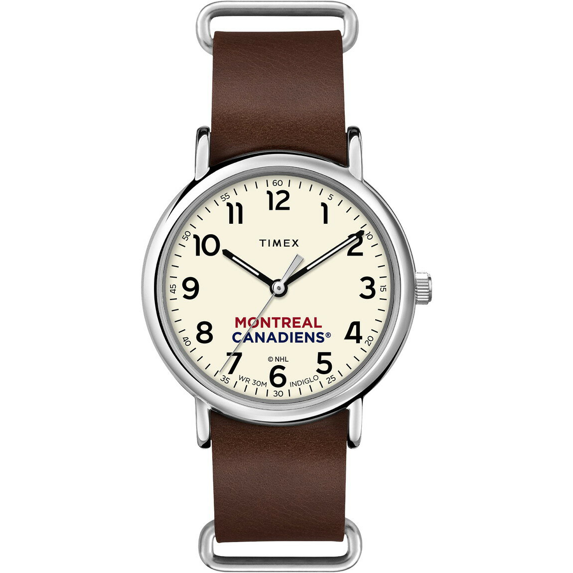 Rakuten - Timex Tribute メンズ NHL Weekender 40mm クォーツ レザーストラップ ブラウン 20 カジュアル 腕時計 TWZHCANMUYZ Montreal Canadiens