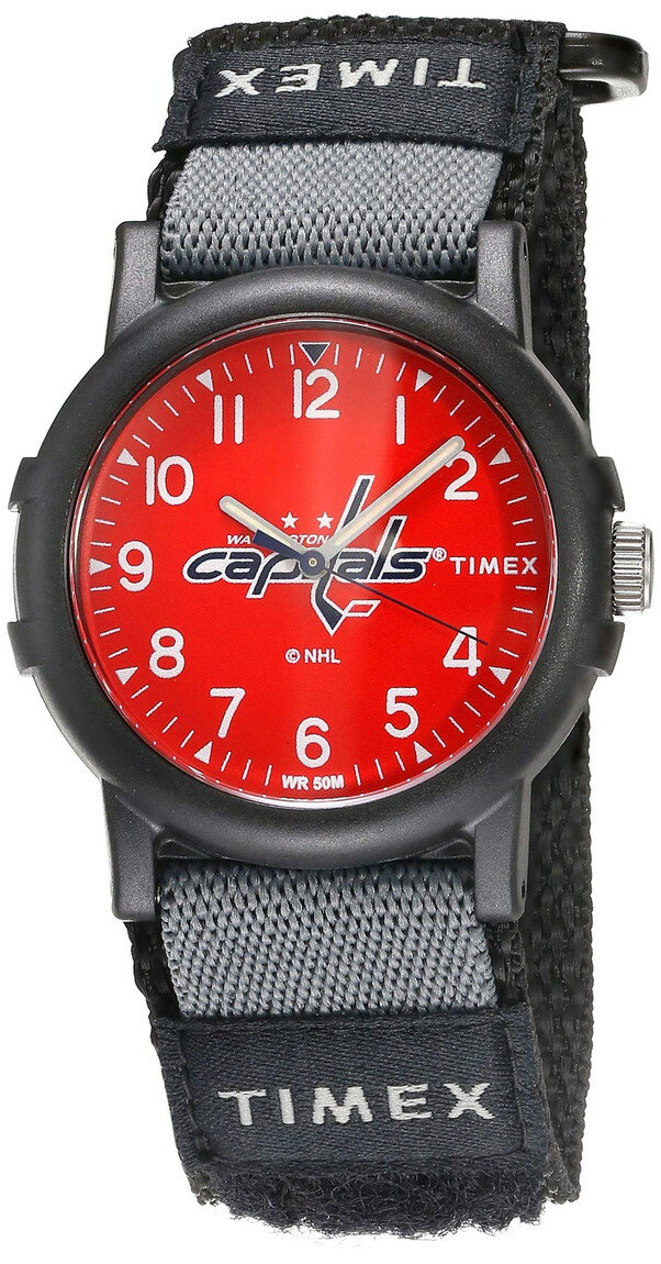 Timex NHL Recruit 38mm 腕時計 Washington Capitals ブラック ファブリックストラップ