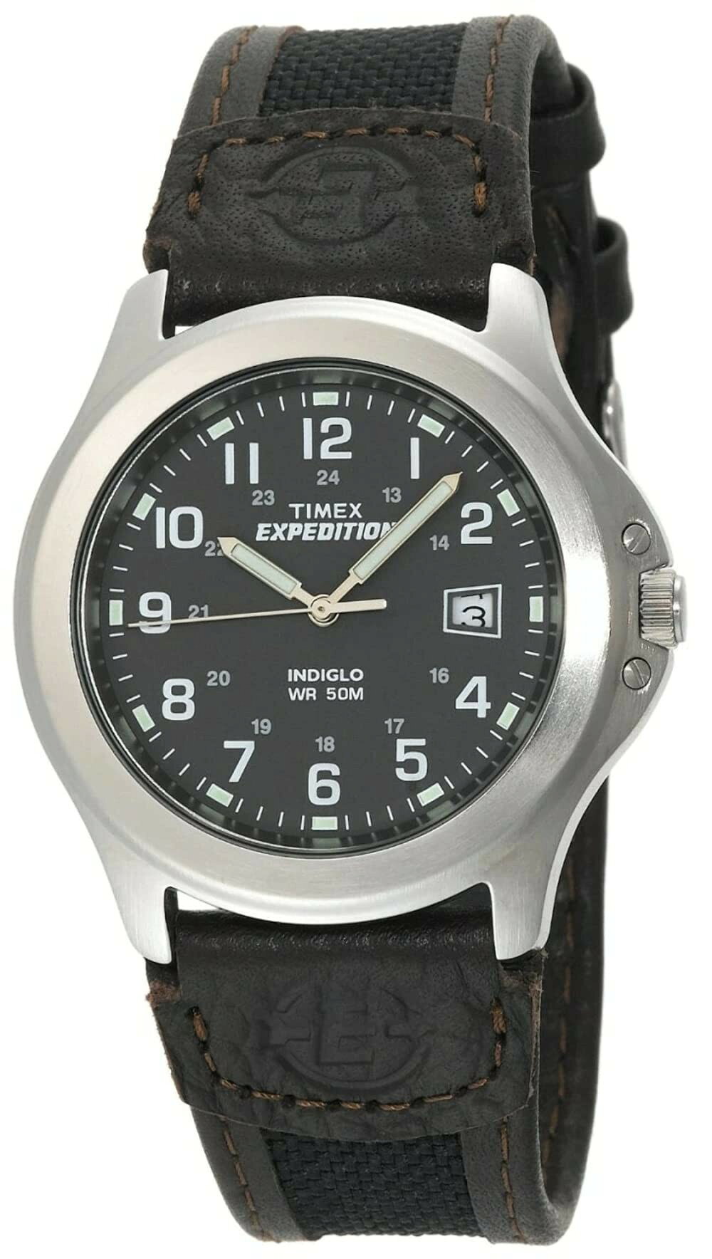 タイメックス Expedition Metal Field メンズ チャコールグレー文字盤 ナイロン レザーベルト 40mm