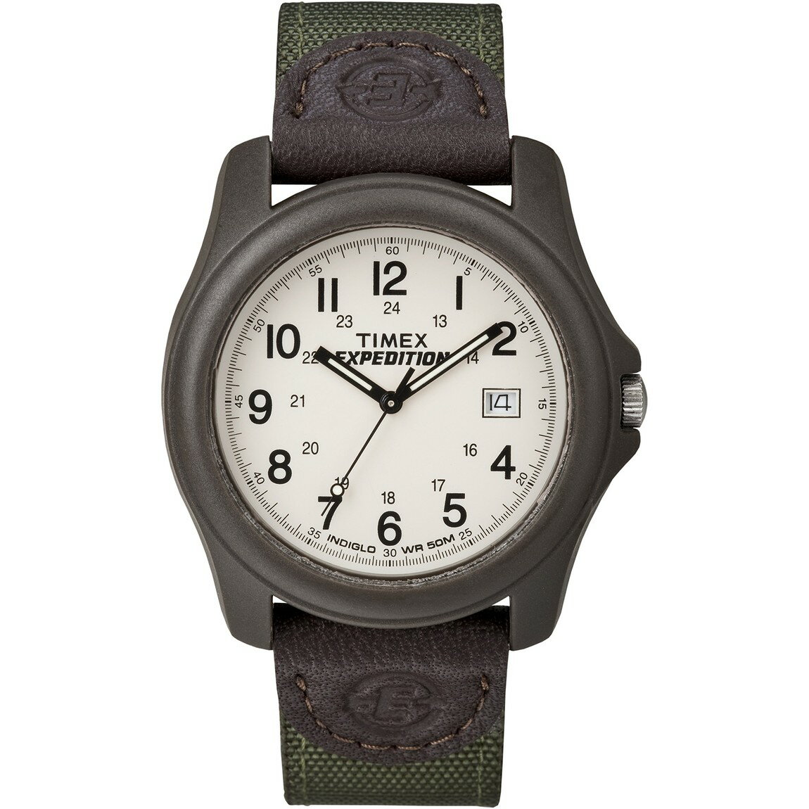 タイメックス Expedition Camper メンズ ナイロン レザーバンド アイボリー文字盤 39mm