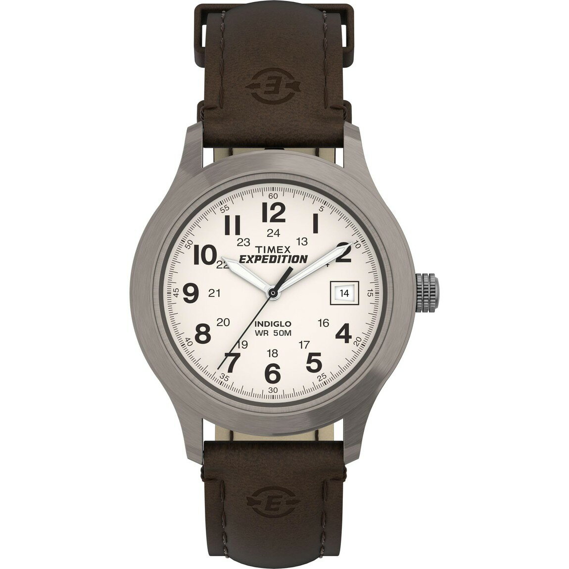 タイメックス Expedition Metal Field メンズ 腕時計 クォーツ レザーベルト 39mm クリーム文字盤