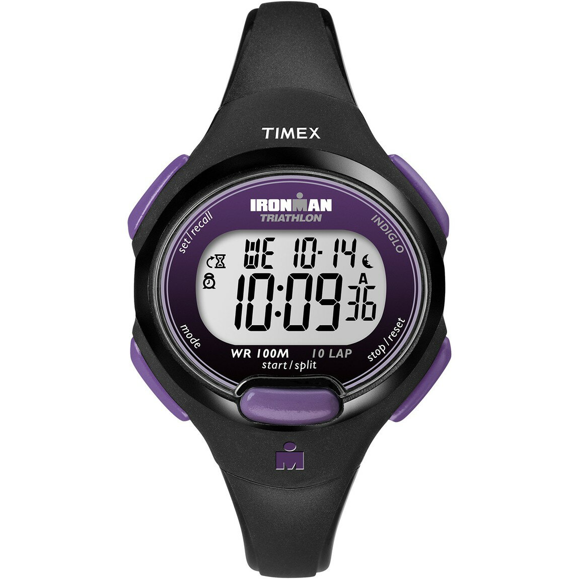 タイメックス Ironman Essential 10 レディース デジタル ブラック パープル 樹脂バンド 34mm