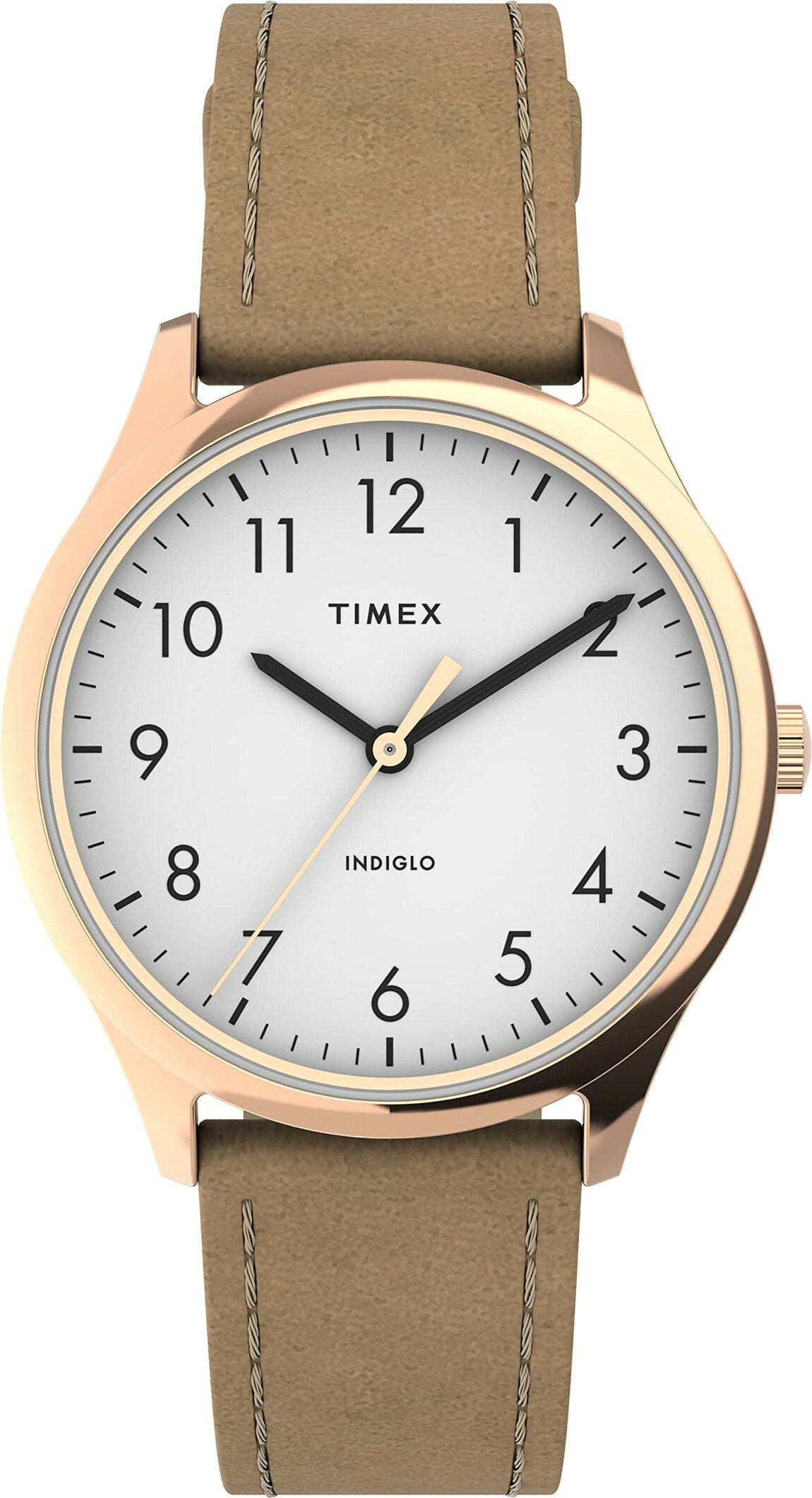 タイメックス Modern Easy Reader レディース ローズゴールド ホワイト レザー 32mm
