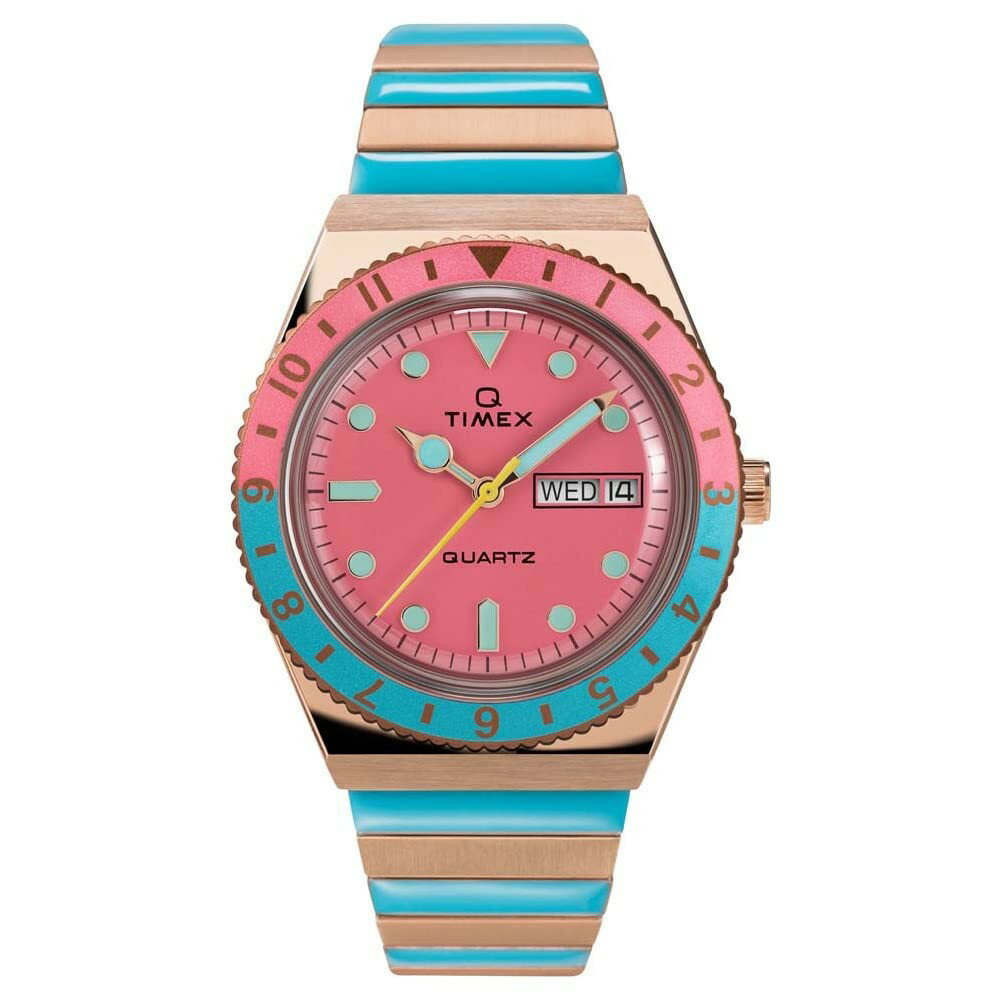 タイメックス Q Timex レディース ピンク文字盤 36mm ステンレス エクスパンションバンド クォーツ 腕時計