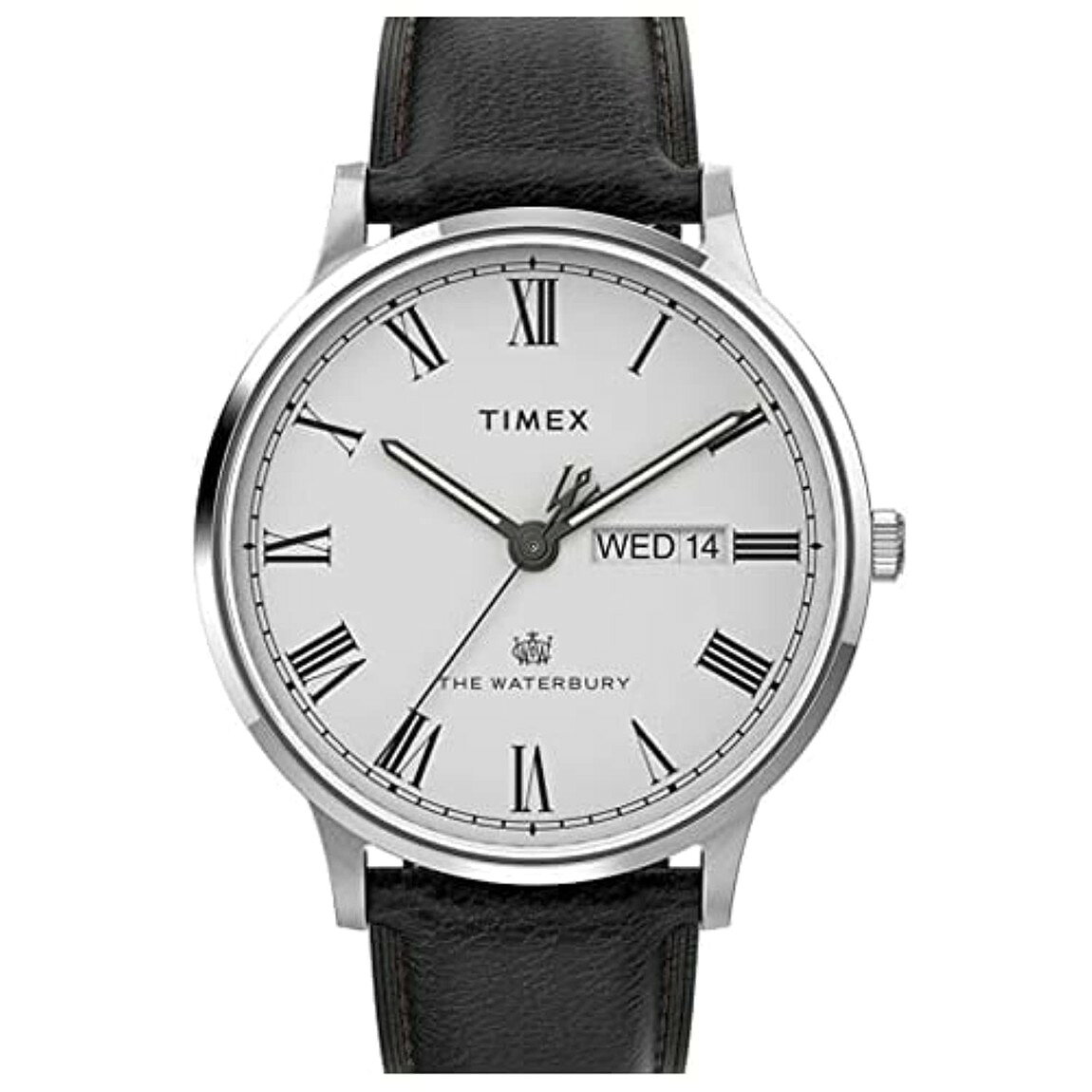 タイメックス Waterbury Classic メンズ デイデイト 40mm ホワイト文字盤 レザーバンド シルバー