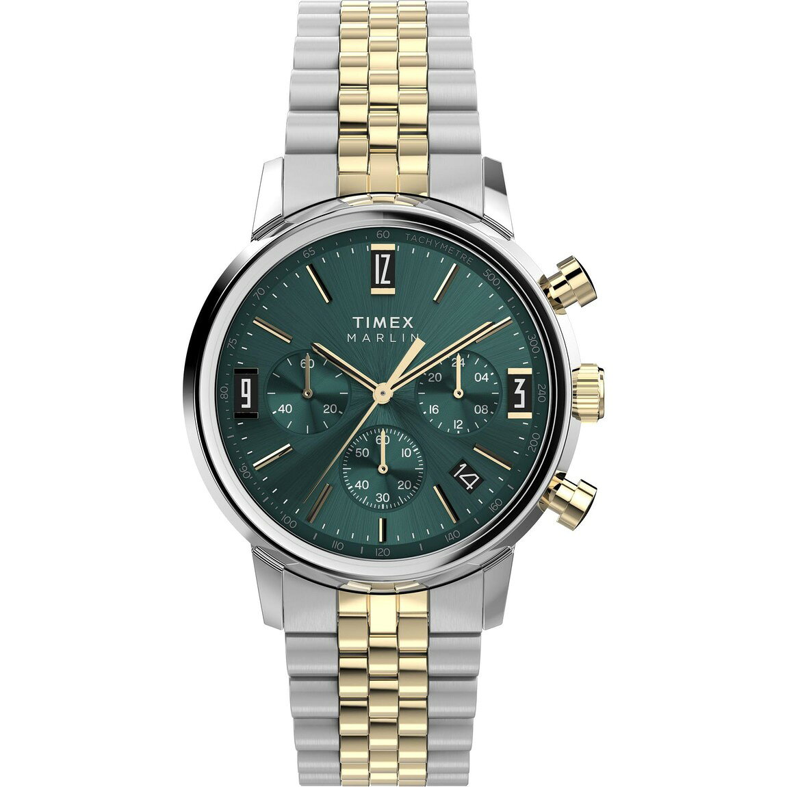タイメックス Marlin メンズ 腕時計 クロノグラフ グリーン文字盤 ツートーン ステンレス 40mm