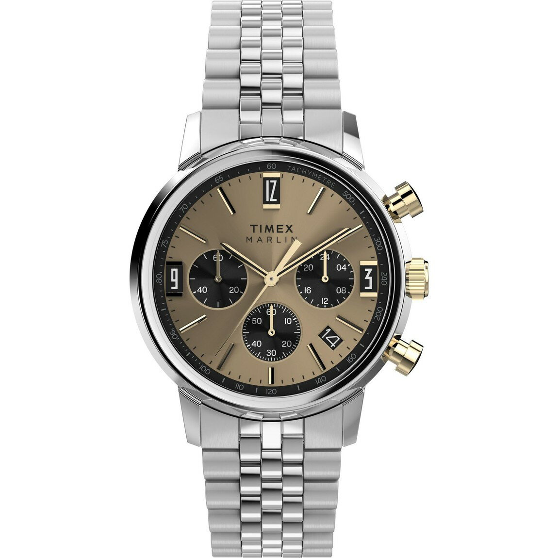 タイメックス Marlin メンズ クォーツ クロノグラフ 40mm シャンパン文字盤 ステンレスブレスレット ツートーン