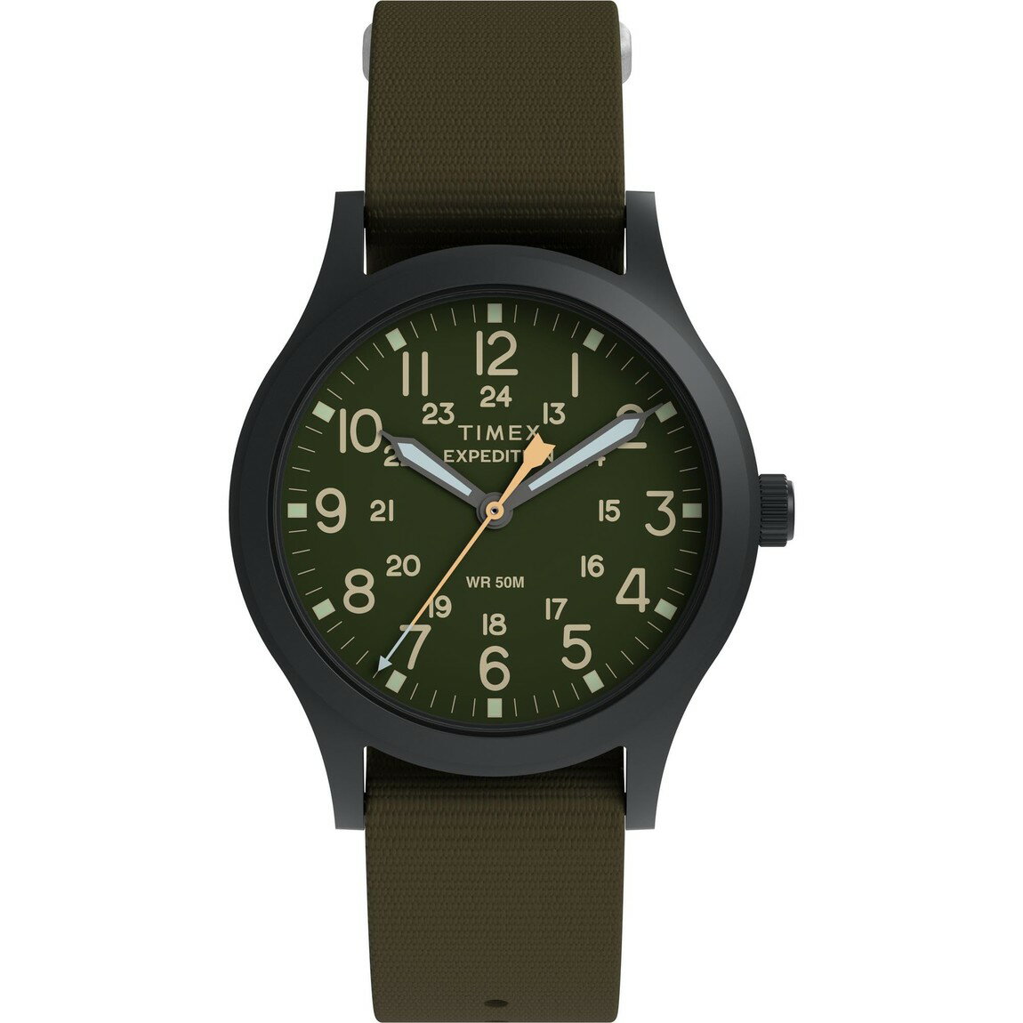 タイメックス Expedition Scout メンズ 腕時計 36.5mm グリーン文字盤 ブラックケース ナイロンバンド