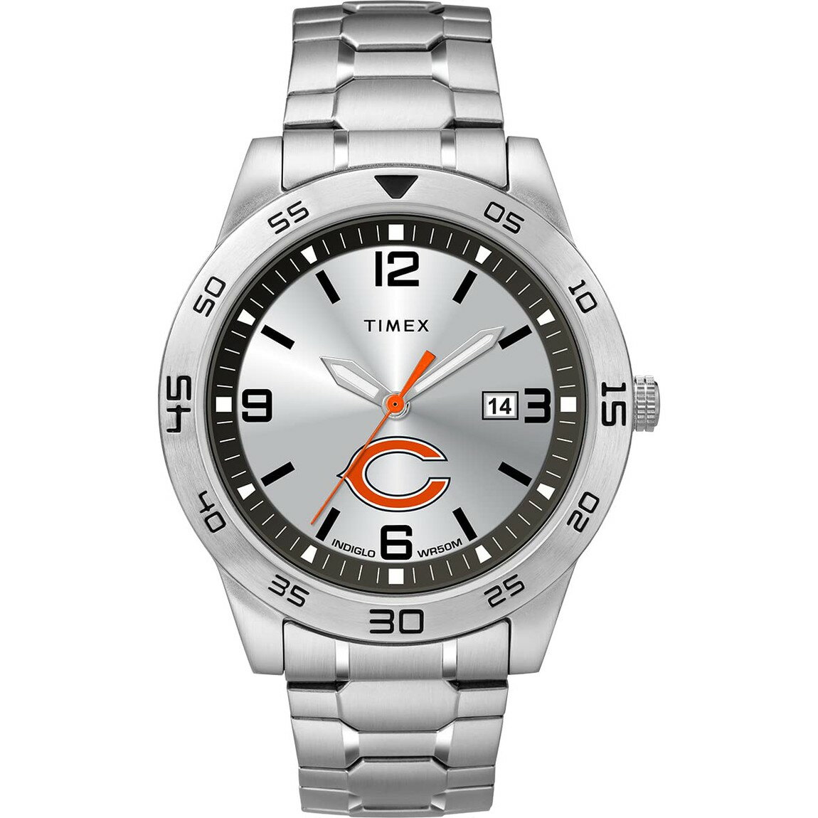 タイメックス Citation メンズ シカゴ・ベアーズ NFLモデル シルバー文字盤 ステンレス エクスパンション 42mm