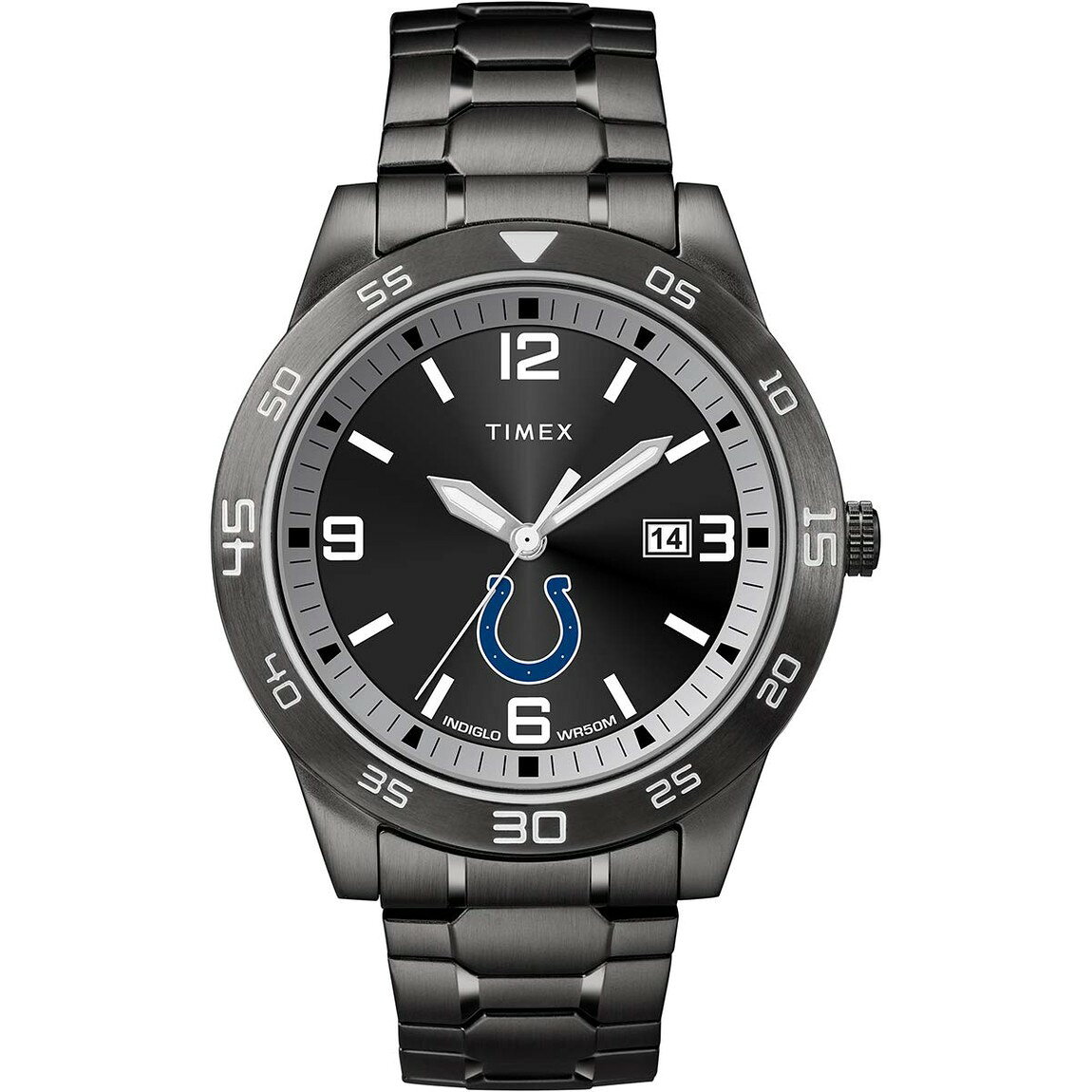 タイメックス Acclaim NFL インディアナポリス・コルツ メンズ 腕時計 42mm ブラック文字盤 ステンレス エクスパンションバンド