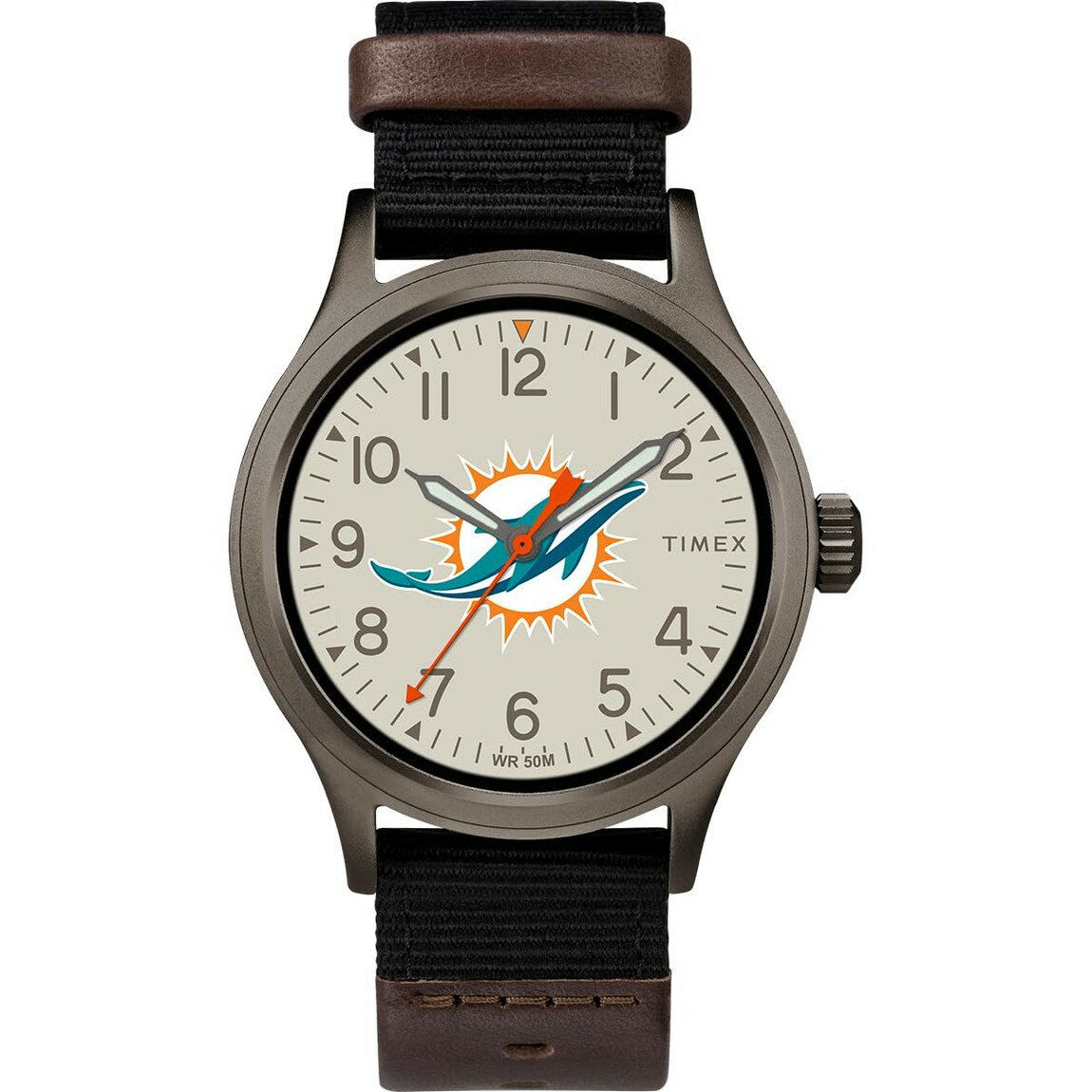 タイメックス NFL クラッチ マイアミ・ドルフィンズ メンズ 40mm ベージュ文字盤 ...