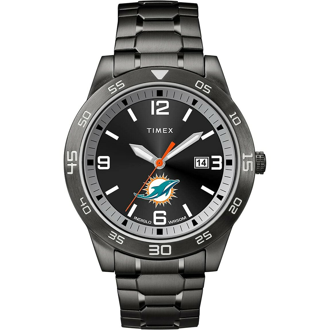 タイメックス NFL Acclaim Miami Dolphins メンズ 腕時計 ブラック 42mm ステンレス エクスパンションバンド
