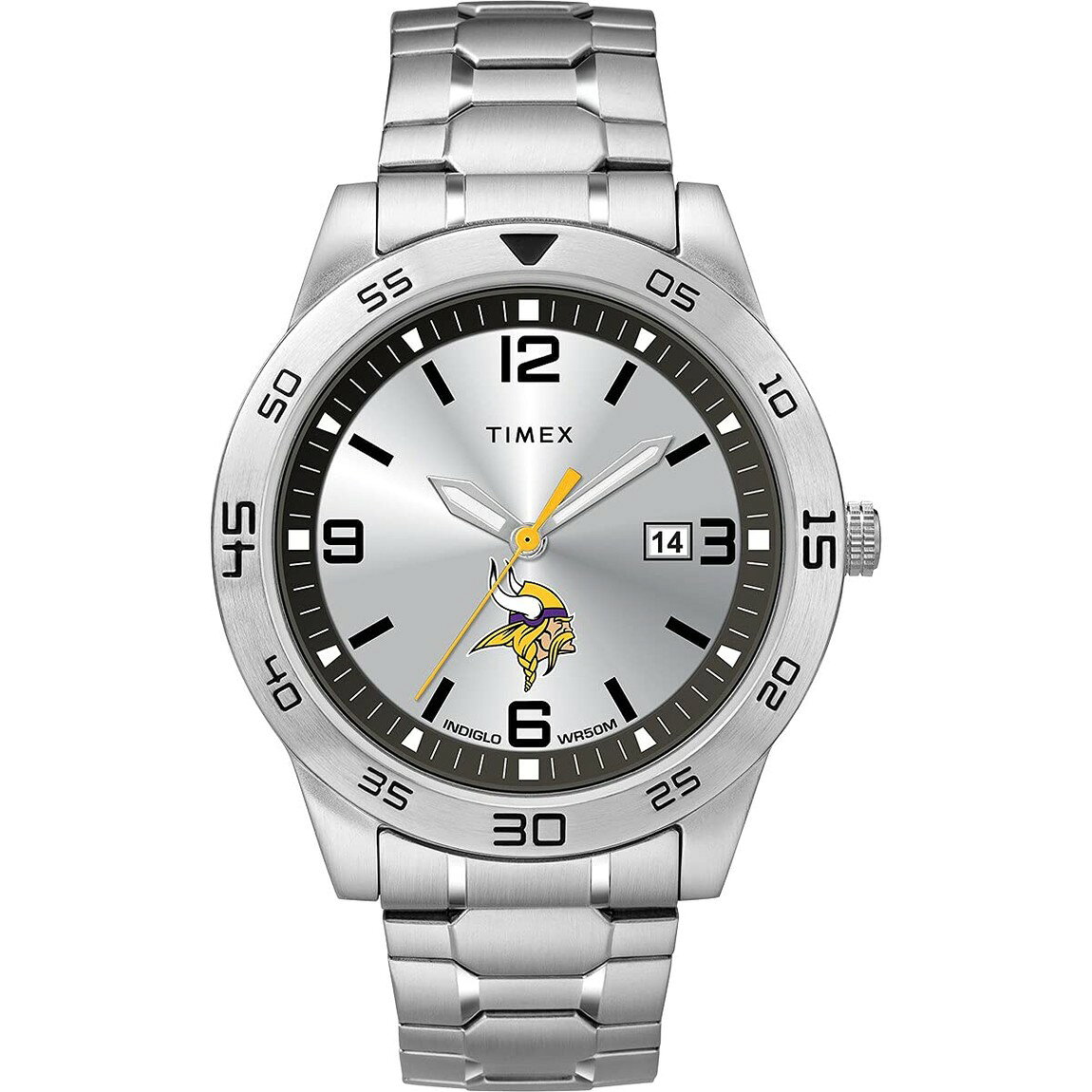 タイメックス Tribute Citation NFL ミネソタ・バイキングス メンズ シルバー 42mm ステンレス エクスパンションバンド