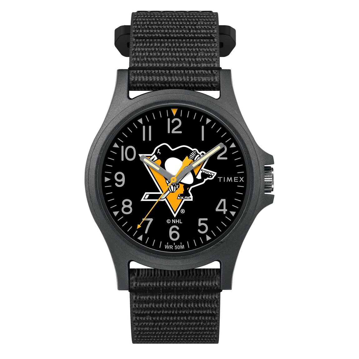 タイメックス NHL Pride メンズ ピッツバーグ・ペンギンズ ブラック文字盤 ナイロンベルト 40mm