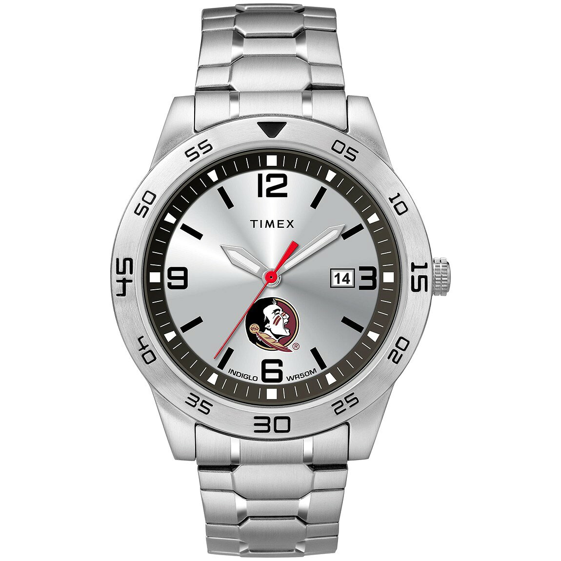 タイメックス Tribute Collegiate Citation メンズ フロリダ州立大学 シルバー文字盤 ステンレス エクスパンションバンド 42mm