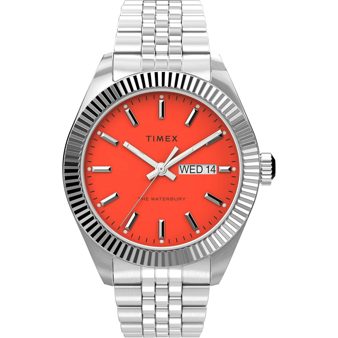 タイメックス Waterbury Legacy メンズ オレンジ文字盤 デイデイト ステンレス 41mm