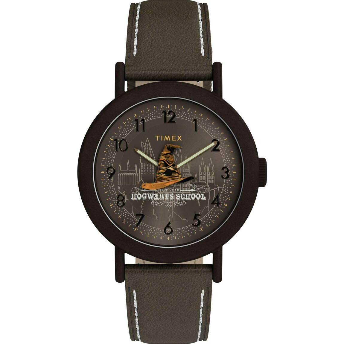 タイメックス Weekender Harry Potter Sorting Hat メンズ レディース ハリー・ポッター グリーン文字盤 ブロンズトーンケース レザー 37mm